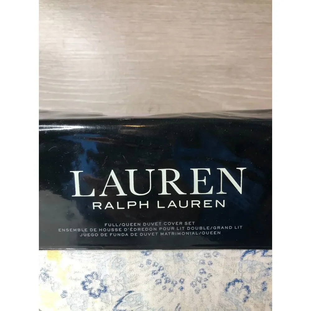 RALPH LAUREN Marisa Provence Blue Yellow Paisley FULL/ QUEEN DUVET SET